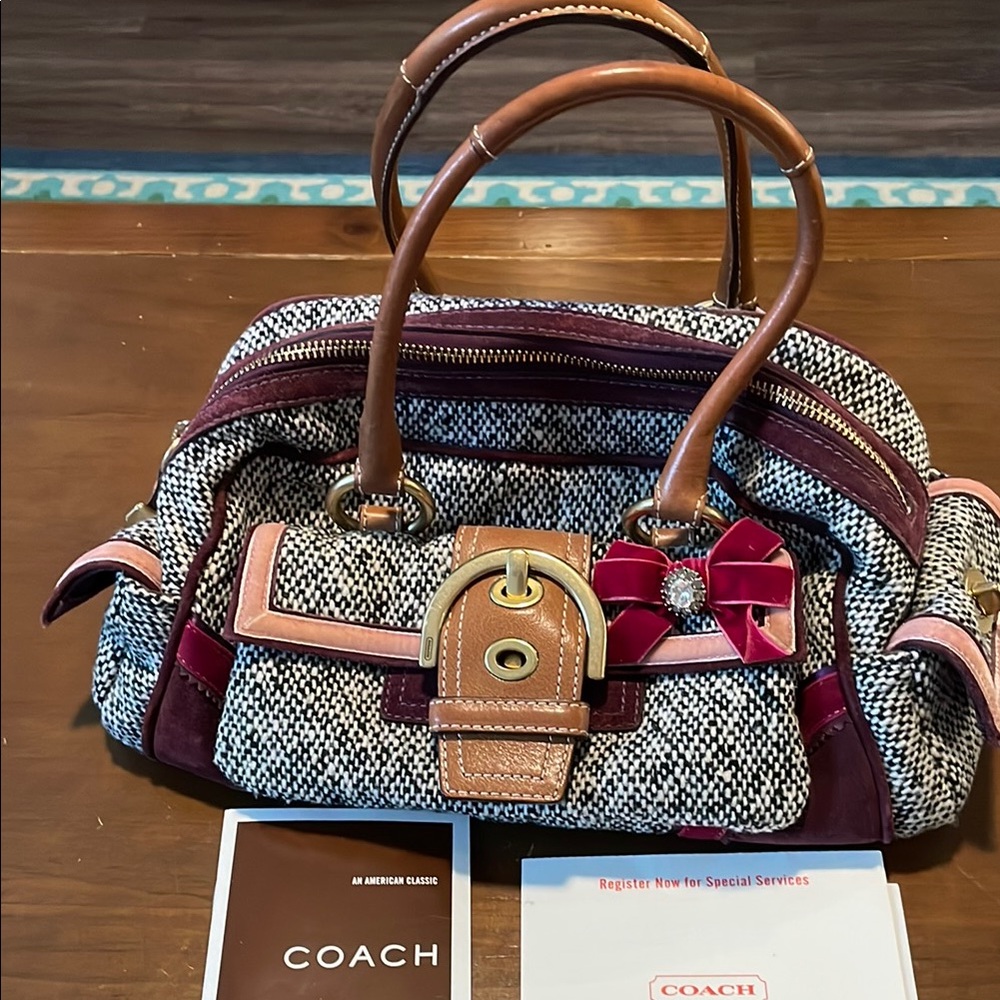 Coach Women's Black and Brown Bag. Excellent condition